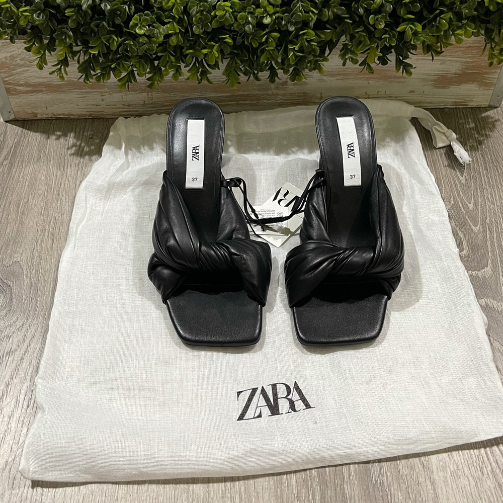 Zara Quilted Leather Mules